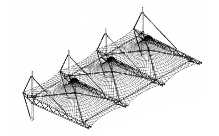 骨架支撐式膜結(jié)構(gòu)看臺(tái)遮陽(yáng)膜